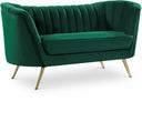 Margo 65" Velvet Upholstered Loveseat - Green