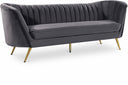 Margo 88" Velvet Upholstered Sofa - Grey