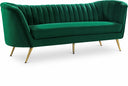 Margo 88" Velvet Upholstered Sofa - Green