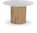 Oakhill 47" Genuine Marble Top And Mango Wood Base Dining Table - Natural