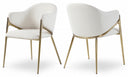 Nial Boucle Fabric Upholstered Dining Chair - Cream