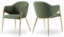 Nial Boucle Fabric Upholstered Dining Chair - Green