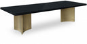 Immerse 84" - 123.5" Lacquer Top And Stainless Steel Base Extendable Dining Table - Black