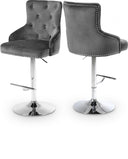 Claude Velvet Upholstered Adjustable Bar - Grey