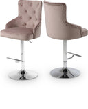 Claude Velvet Upholstered Adjustable Bar - Pink