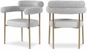 Blake Boucle Fabric Upholstered and Vegan Leather Upholstered Dining Chair - Taupe