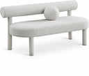 Parlor Boucle Fabric Upholstered Bench - Cream