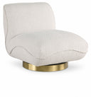 Geneva Boucle Fabric Upholstered Swivel Accent Chair - Cream