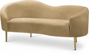 Ritz 67" Velvet Upholstered Loveseat - Camel