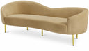 Ritz 85.5" Velvet Upholstered Sofa - Camel