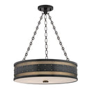 Aged Brass and Old Bronze Gaines Chandelier 22" by Hudson Valley