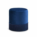 Teddy Velvet Upholstered Stool - Blue