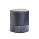 Teddy Velvet Upholstered Stool - Grey