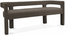 Athena Boucle Fabric Upholstered Bench - Brown
