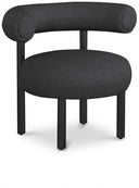 Bordeaux Boucle Fabric Upholstered Accent Chair - Black