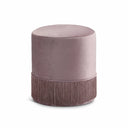 Teddy Velvet Upholstered Stool - Pink