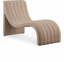Orian Teddy Fabric Upholstered Chaise - Beige
