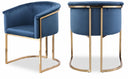 Tierra Velvet Upholstered Dining Chair - Blue