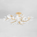 Vintage Gold Leaf Marabec Semi Flush 32" by Hudson Valley, view 3