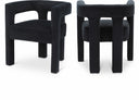 Athena Velvet Upholstered Dining Chair - Black