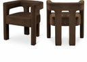 Athena Velvet Upholstered Dining Chair - Brown