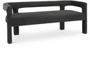 Athena Velvet Upholstered Bench - Black
