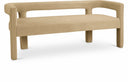 Athena Velvet Upholstered Bench - Camel