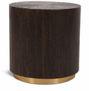 Nile Oak Wood Top And Metal Base End Table - Brown
