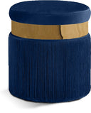Yasmine Velvet Upholstered Stool - Blue