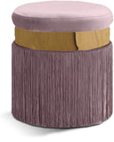 Yasmine Velvet Upholstered Stool - Pink