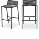 Maldives Mesh And Rope Fabric Outdoor Patio Bar Stool - Grey