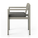 MONTEREY OUTDOOR DINING ARMCHAIR, WEATHERED GREY