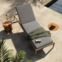 SHERWOOD OUTDOOR CHAISE, WASHED BROWN