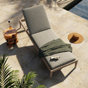 SHERWOOD OUTDOOR CHAISE, WASHED BROWN