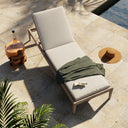 SHERWOOD OUTDOOR CHAISE, WASHED BROWN