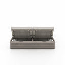 LEROY OUTDOOR DOUBLE CHAISE, WEATHERED GREY