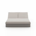 LEROY OUTDOOR DOUBLE CHAISE, WEATHERED GREY
