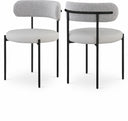 Beacon Cream Vegan Leather And Boucle Fabric Upholstered Dining Chair - Taupe