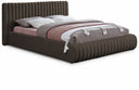 Nash Boucle Fabric Upholstered Bed - Brown