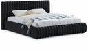 Nico Velvet Upholstered Bed - Black