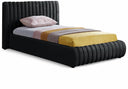 Nico Velvet Upholstered Twin Bed - Black