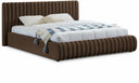 Nico Velvet Upholstered Bed - Brown