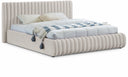 Nico Velvet Upholstered Bed - Cream