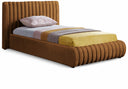 Nico Velvet Upholstered Twin Bed - Saddle