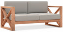 Anguilla 65" Water Resistant Fabric Upholsetered Outdoor Patio Loveseat - Grey
