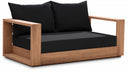 Tulum 63" Water Resistant Fabric Upholstered Outdoor Patio Sofa - Black