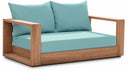 Tulum 63" Water Resistant Fabric Upholstered Outdoor Patio Sofa - Blue