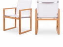 Tulum Water Resistant Mesh Fabric Outdoor Patio Dining Arm Chair - White