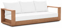 Tulum 87" Water Resistant Fabric Upholstered Outdoor Patio Sofa - White