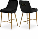 Owen Velvet Upholstered Counter Stool - Black
